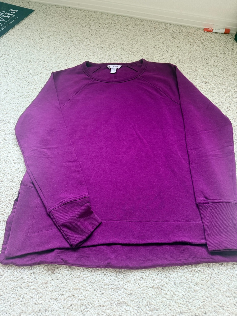 Athleta Purple Coaster Luxe Crewneck Sweatshirt